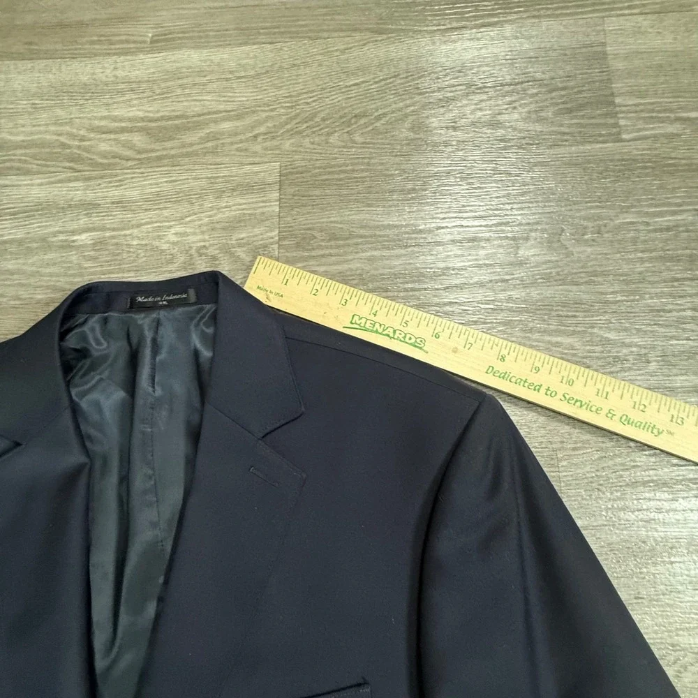 Mens Navy Blue Blazer Silver Crest Buttons Two Button Sport Coat Jacket